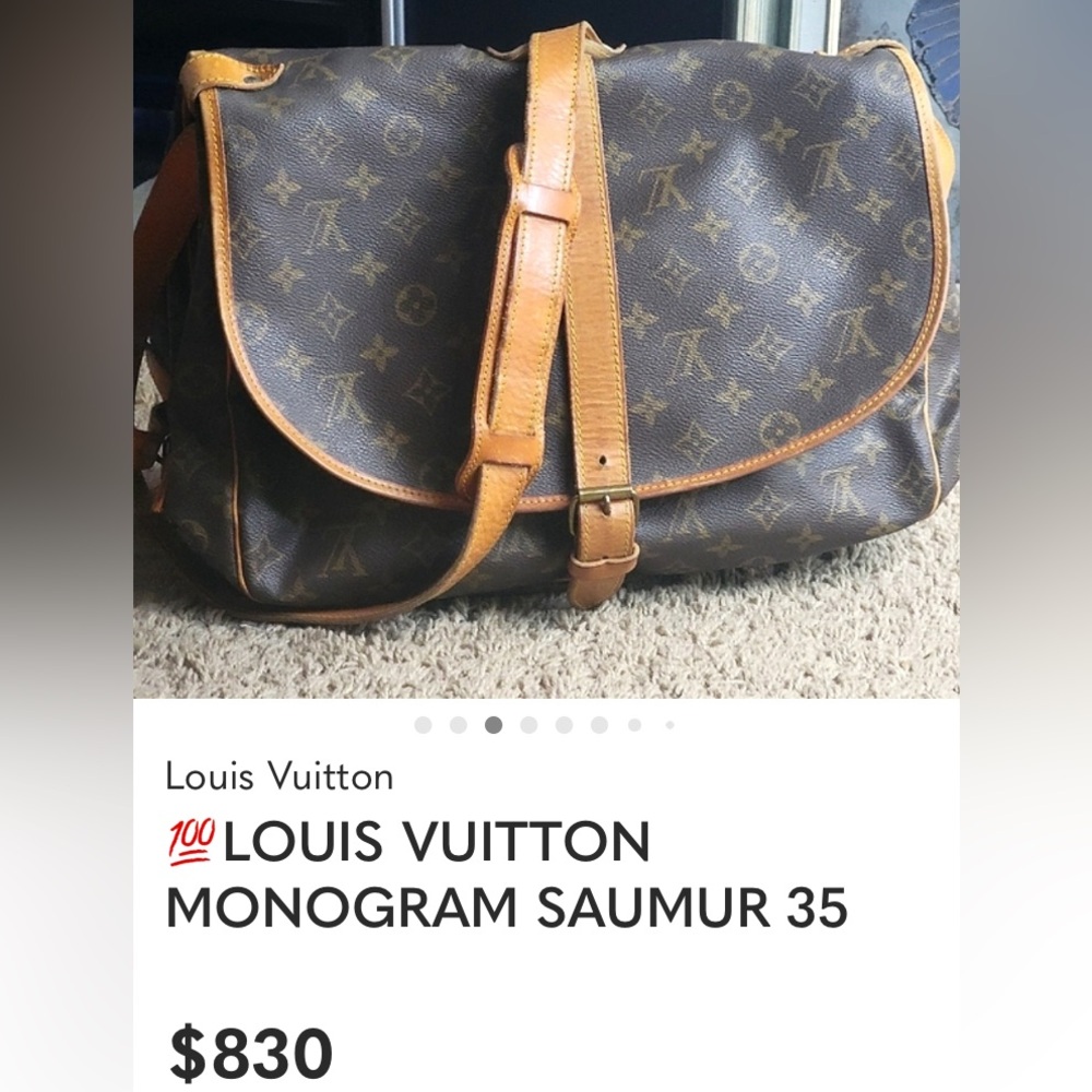 LOUIS VUITTON SAUMUR 35 double-sided shoulder bag M42254 8904VI - Picture 12 of 14